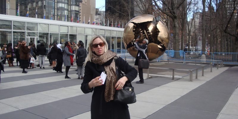 Melissa outside at the UN