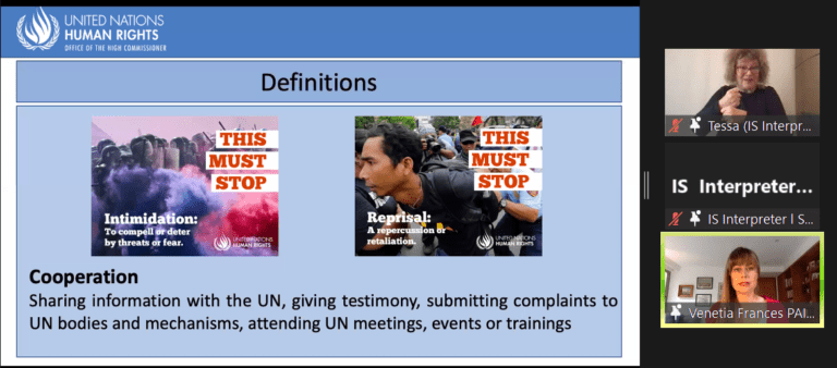 UN intimidation session